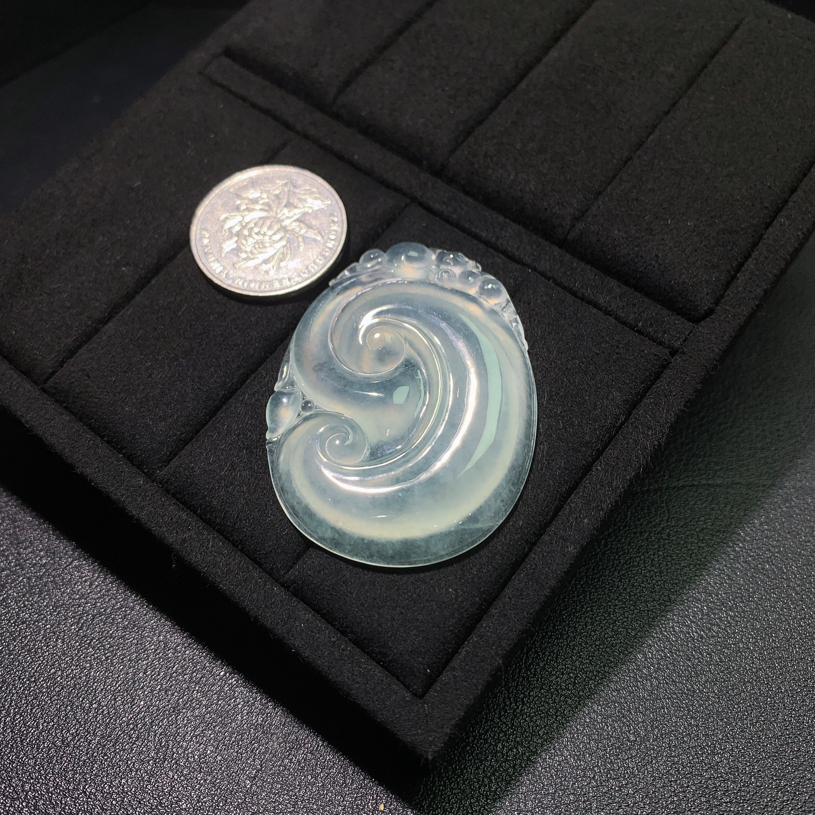 冰种事事如意吊坠 尺寸50.3-38.5-6毫米