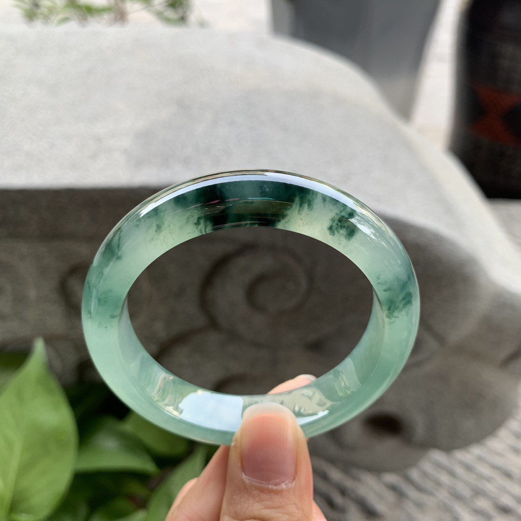 小圈口 52.8-12.3-8.4【冰飘花正圈手镯】正圈52 53可戴