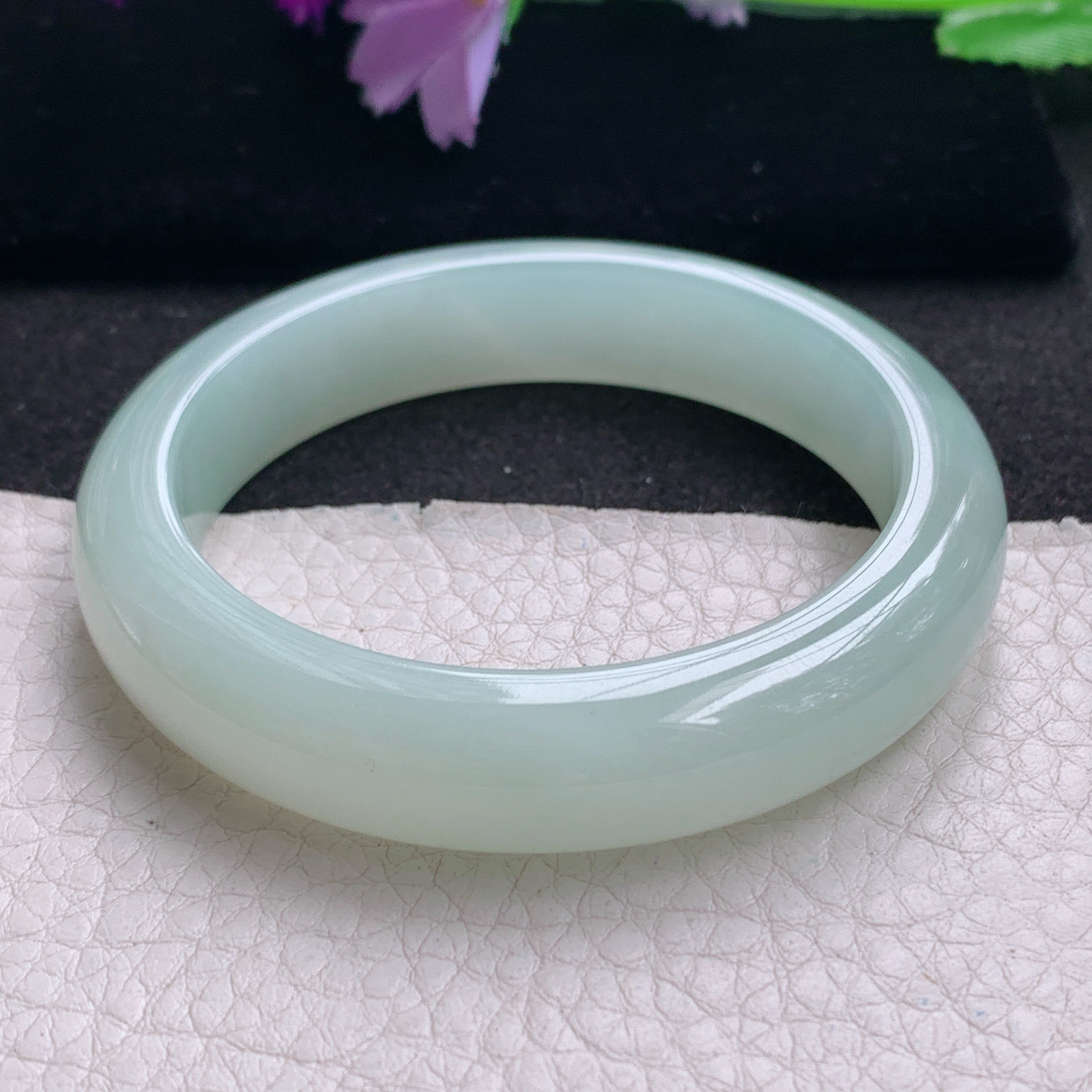 ee小圈口51*11.6*7.8平安镯 天然缅甸翡翠A货手镯秀气甜绿正圈玉手环