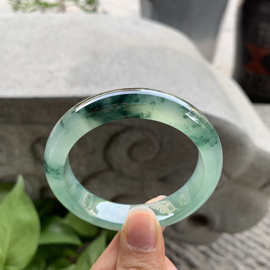 小圈口 52.8-12.3-8.4【冰飘花正圈手镯】正圈52 53可戴