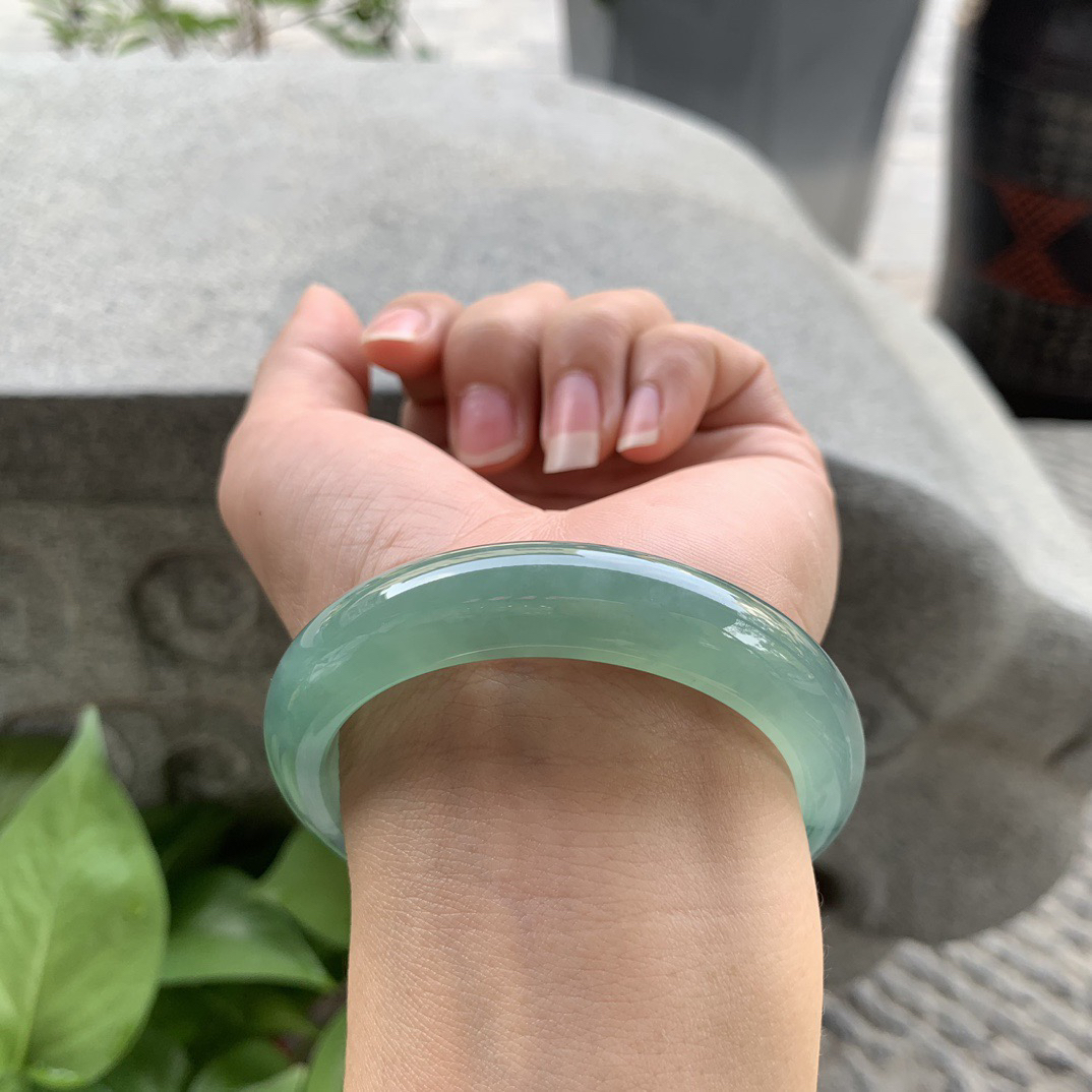 小圈口 52.8-12.3-8.4【冰飘花正圈手镯】正圈52 53可戴