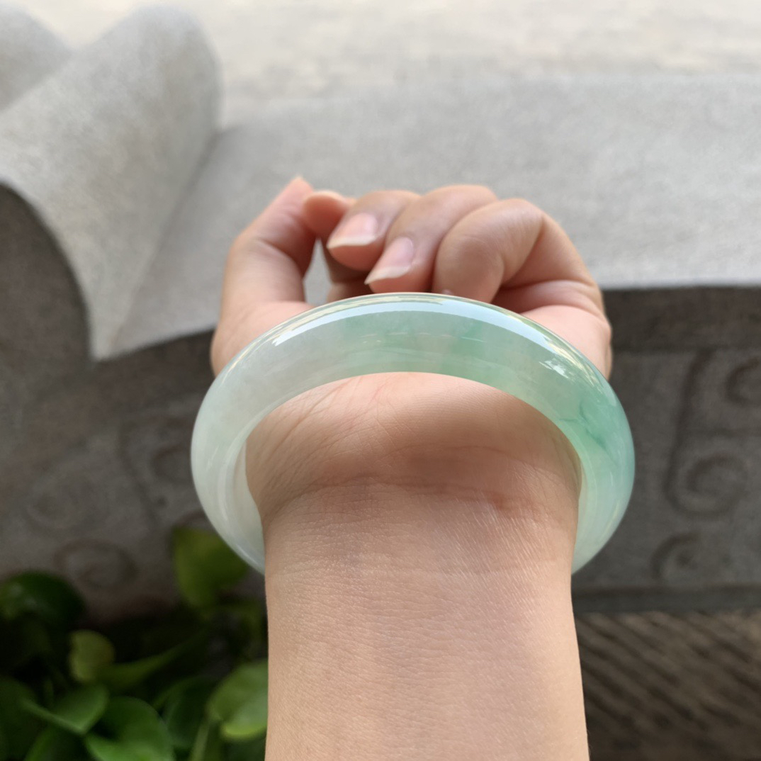 圈口 57-13.2-8.2【冰飘绿正圈手镯】正圈57 58可戴