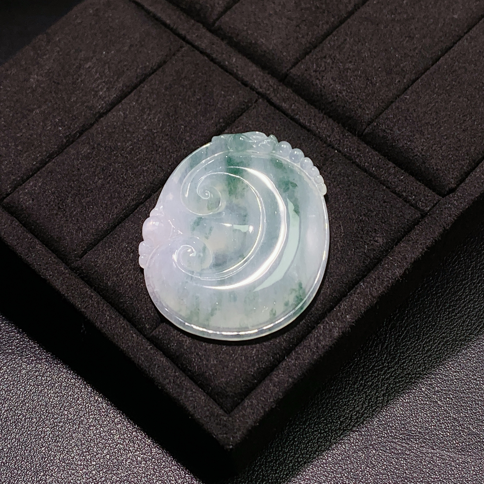 冰糯种飘花事事如意吊坠 尺寸49.4-40.4-7毫米