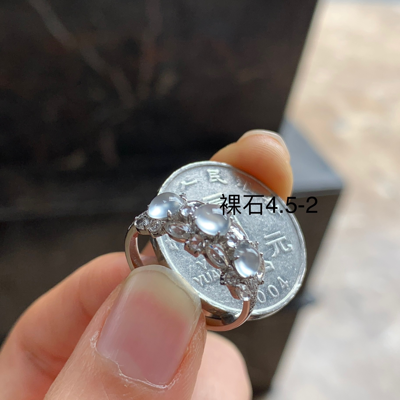 金钻镶嵌冰戒指^_^冰透