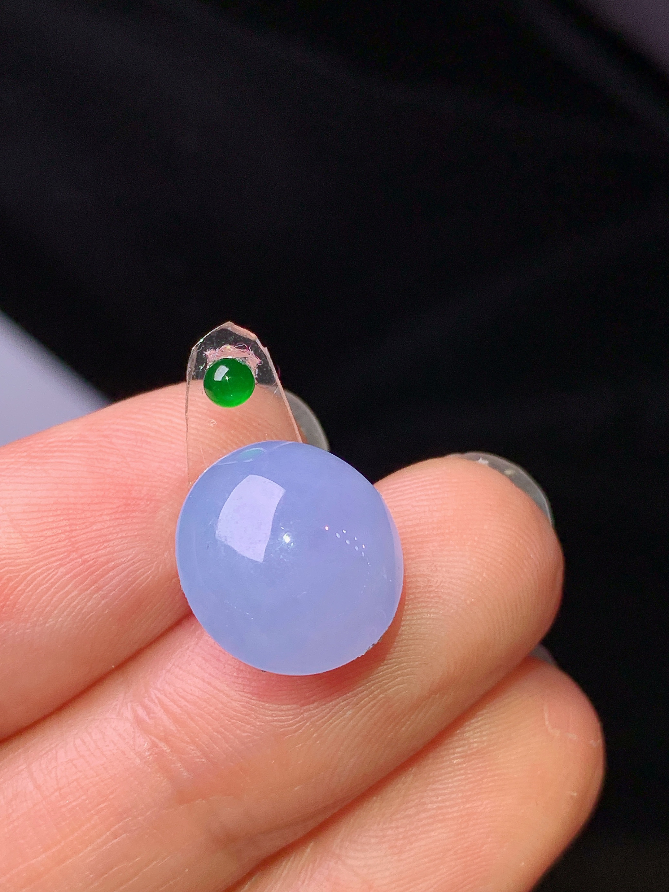 镶嵌款 紫罗兰蛋面吊坠 玉质细腻 色泽艳丽清新 水润亮眼 整体尺寸12.2*11.3*5.5*2x