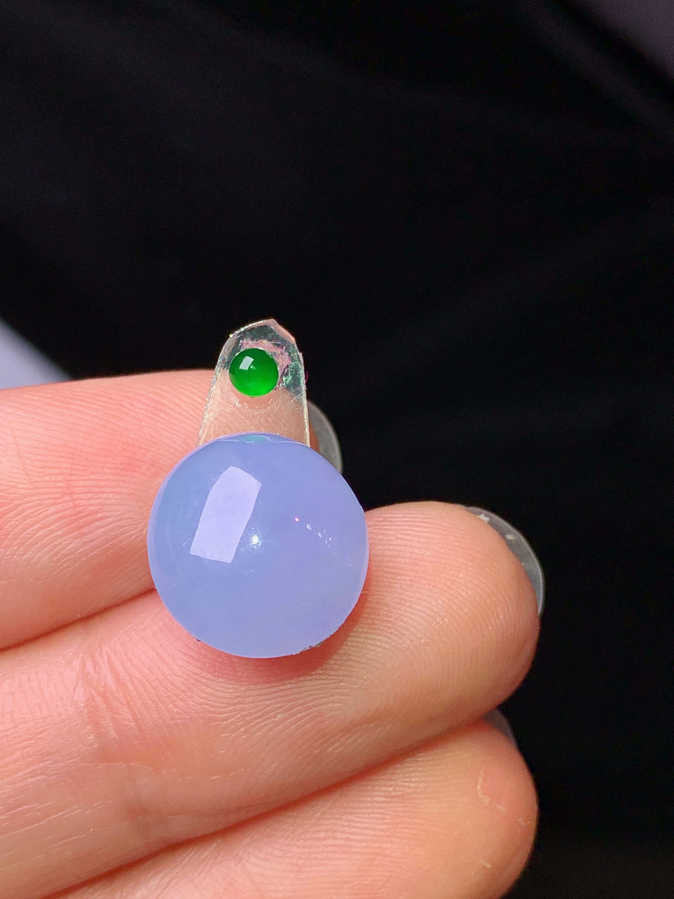 镶嵌款 紫罗兰蛋面吊坠 玉质细腻 色泽艳丽清新 水润亮眼 整体尺寸12.2*11.3*5.5*2x