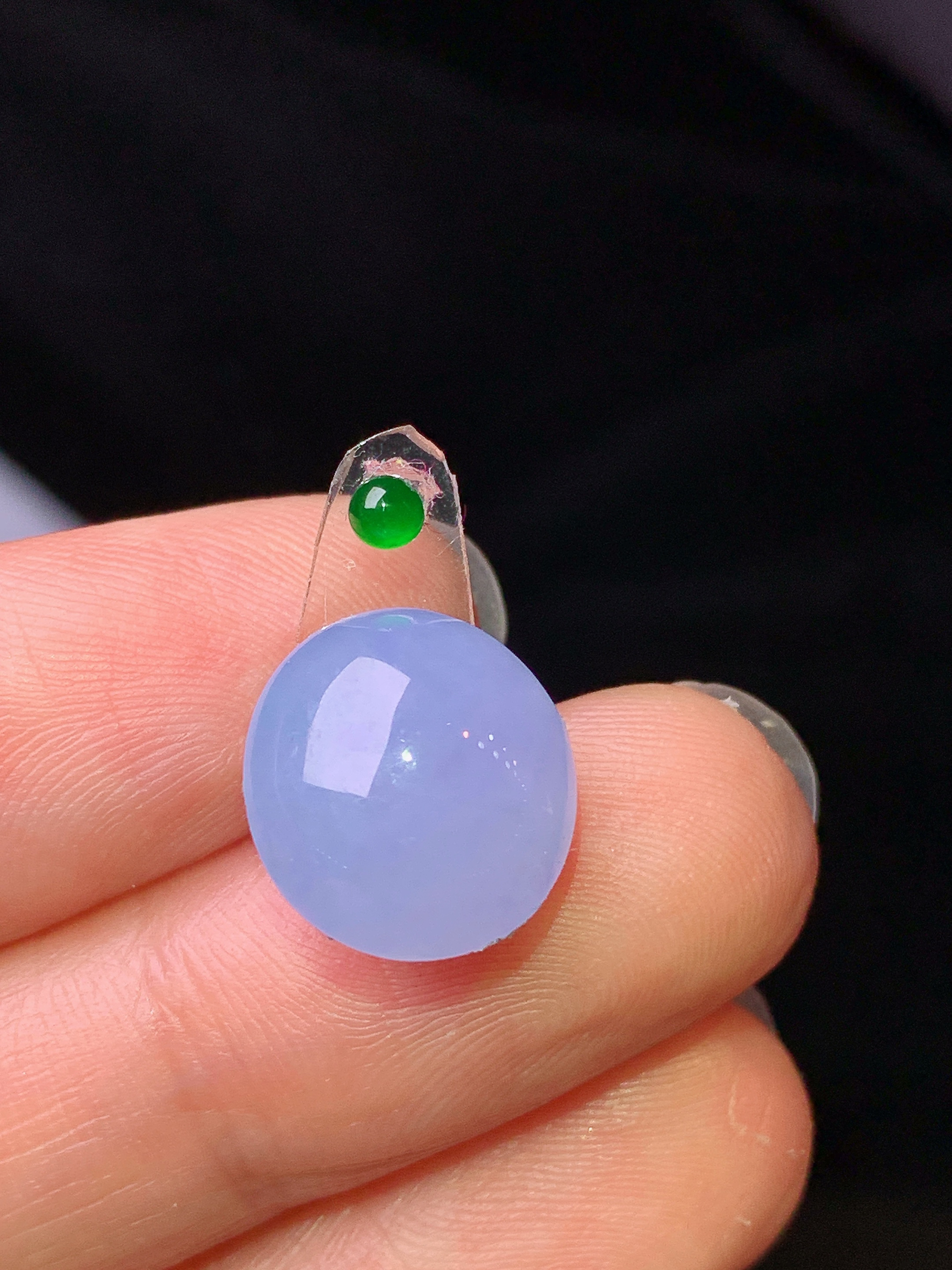 镶嵌款 紫罗兰蛋面吊坠 玉质细腻 色泽艳丽清新 水润亮眼 整体尺寸12.2*11.3*5.5*2x