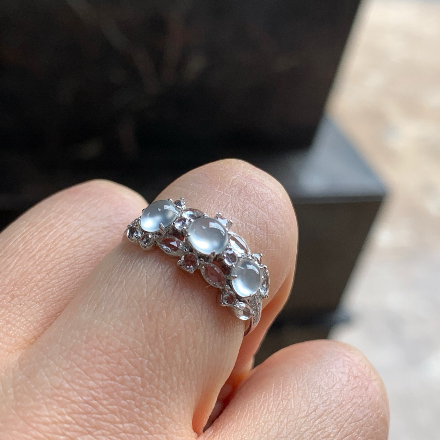 金钻镶嵌冰戒指^_^冰透