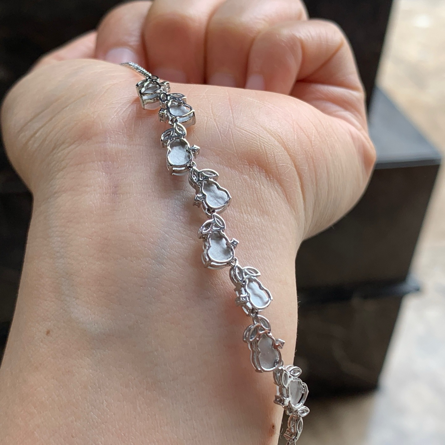 金钻镶嵌冰葫芦手链^_^冰透