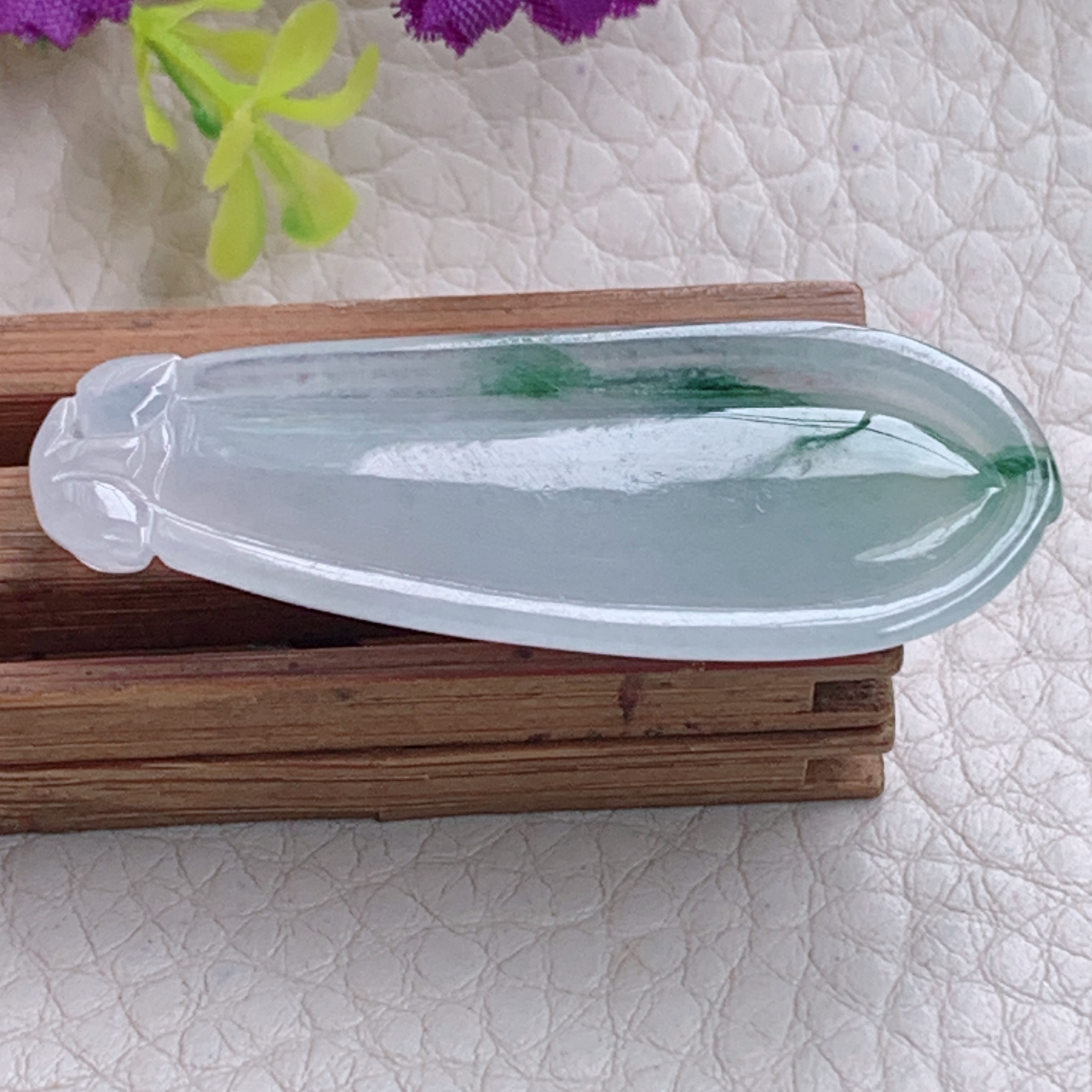 zz3实拍46.5*17.3*5.7缅甸翡翠冰飘花福瓜吊坠福气绵绵玉坠