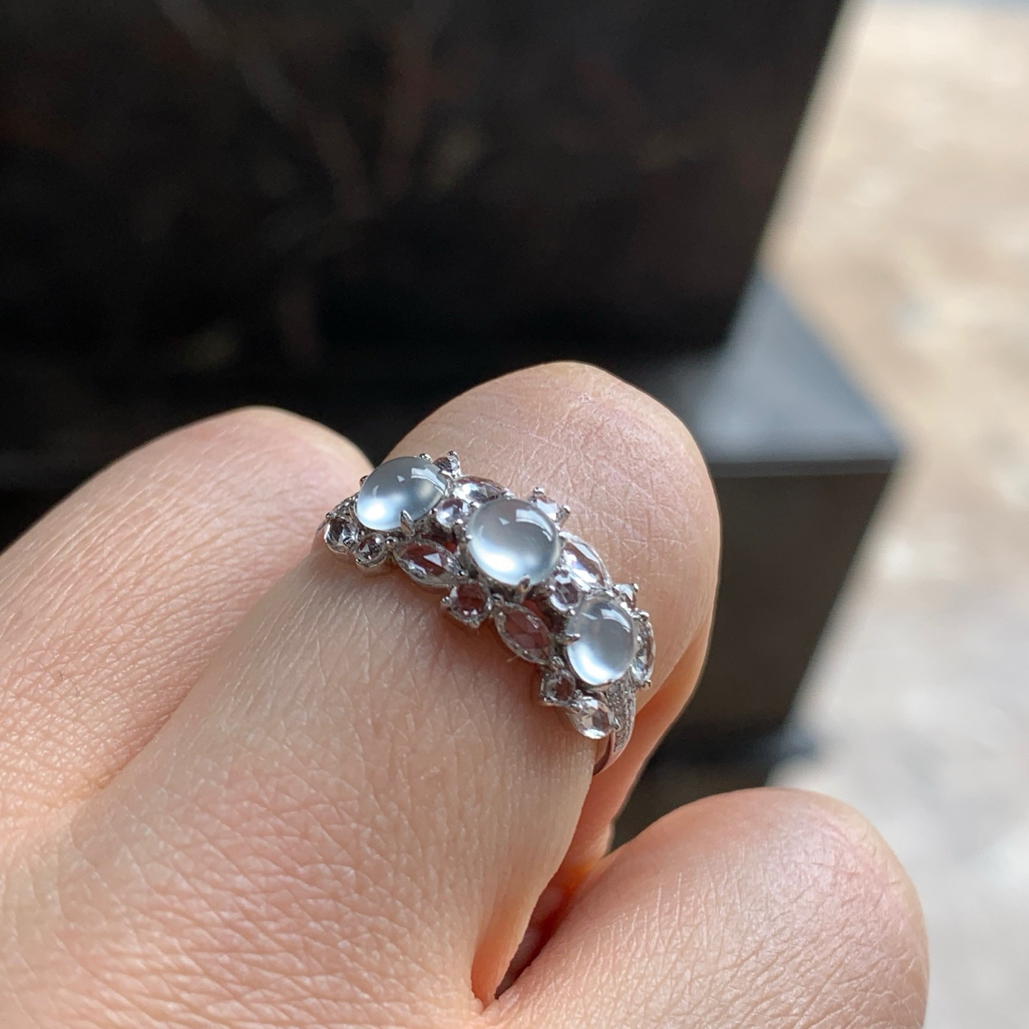 金钻镶嵌冰戒指^_^冰透