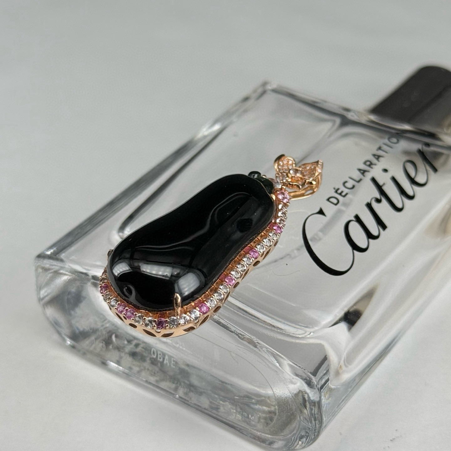 精品18k墨翠福瓜 种好色正 黑度极好 打灯通透 油性十足 尺寸47.5