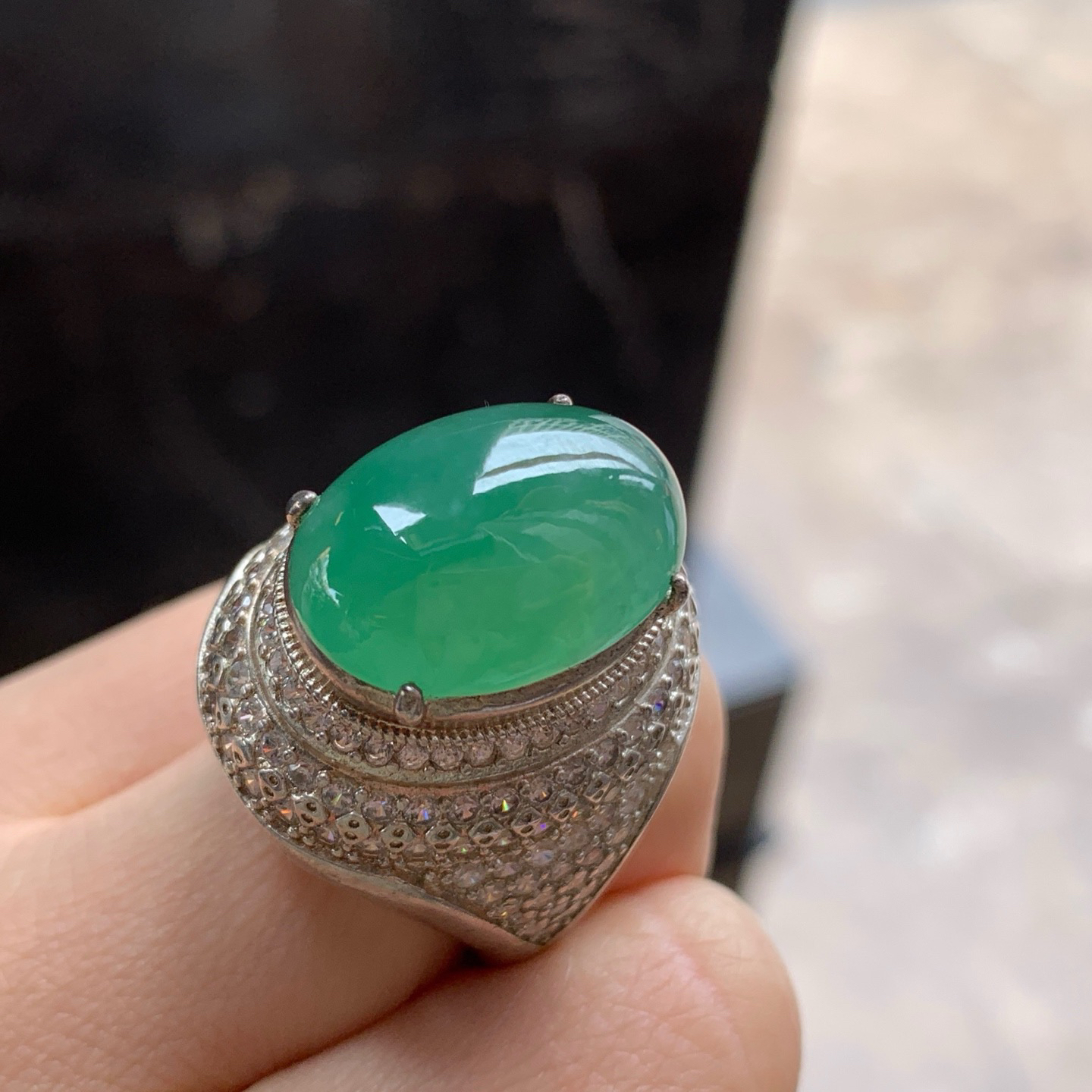 冰蓝花平安扣^_^飘花浓郁 冰透