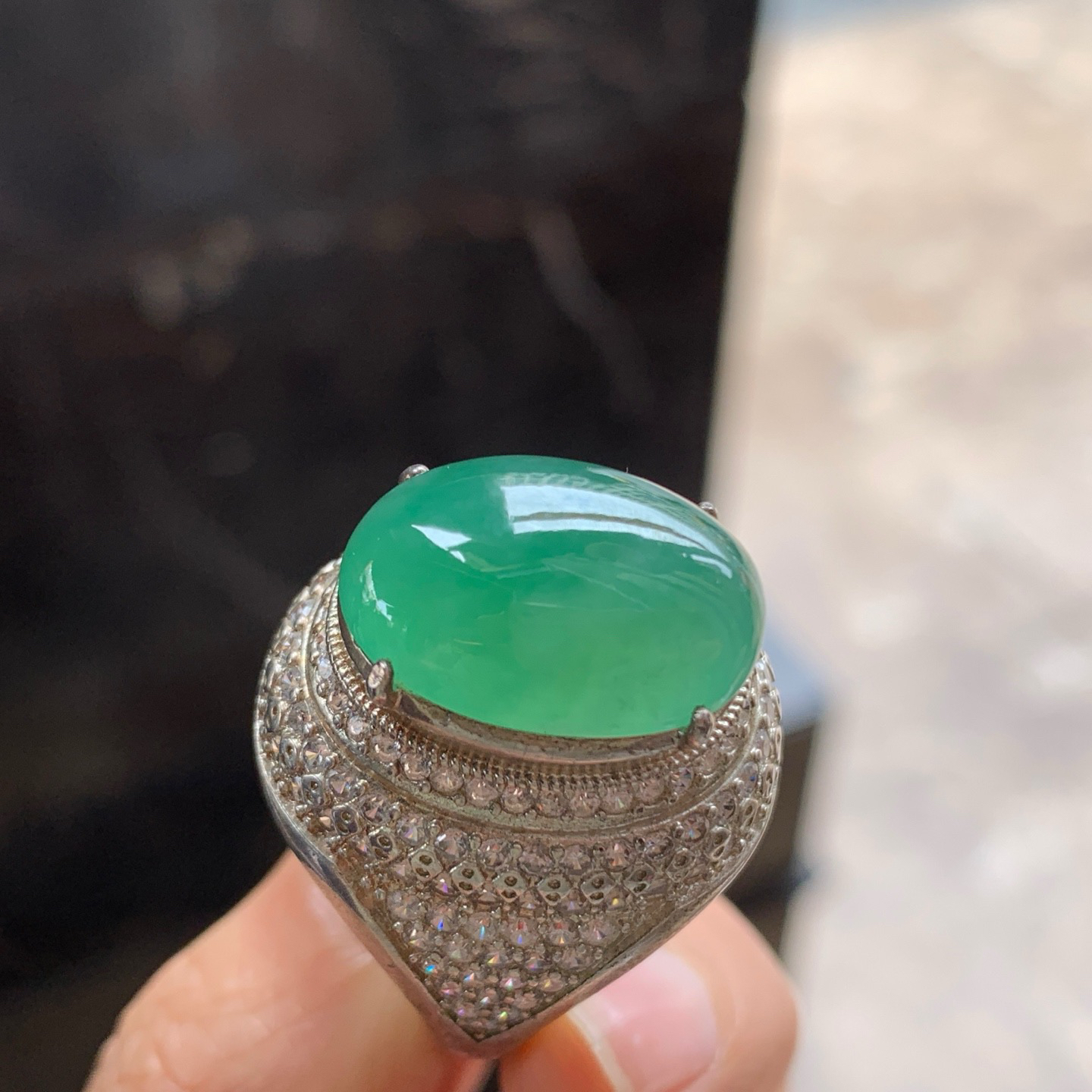 冰蓝花平安扣^_^飘花浓郁 冰透