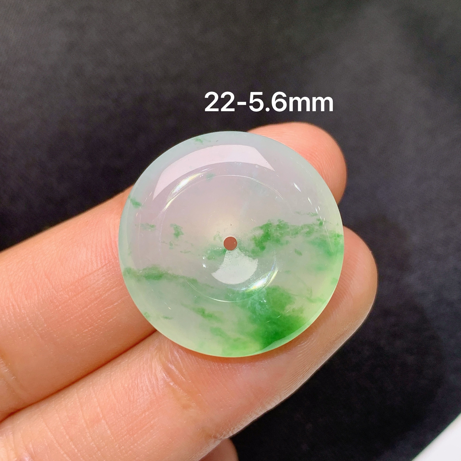 冰飘花平安扣，冰冰润润，玉质细腻，种水足，Nt尺寸22*5.6