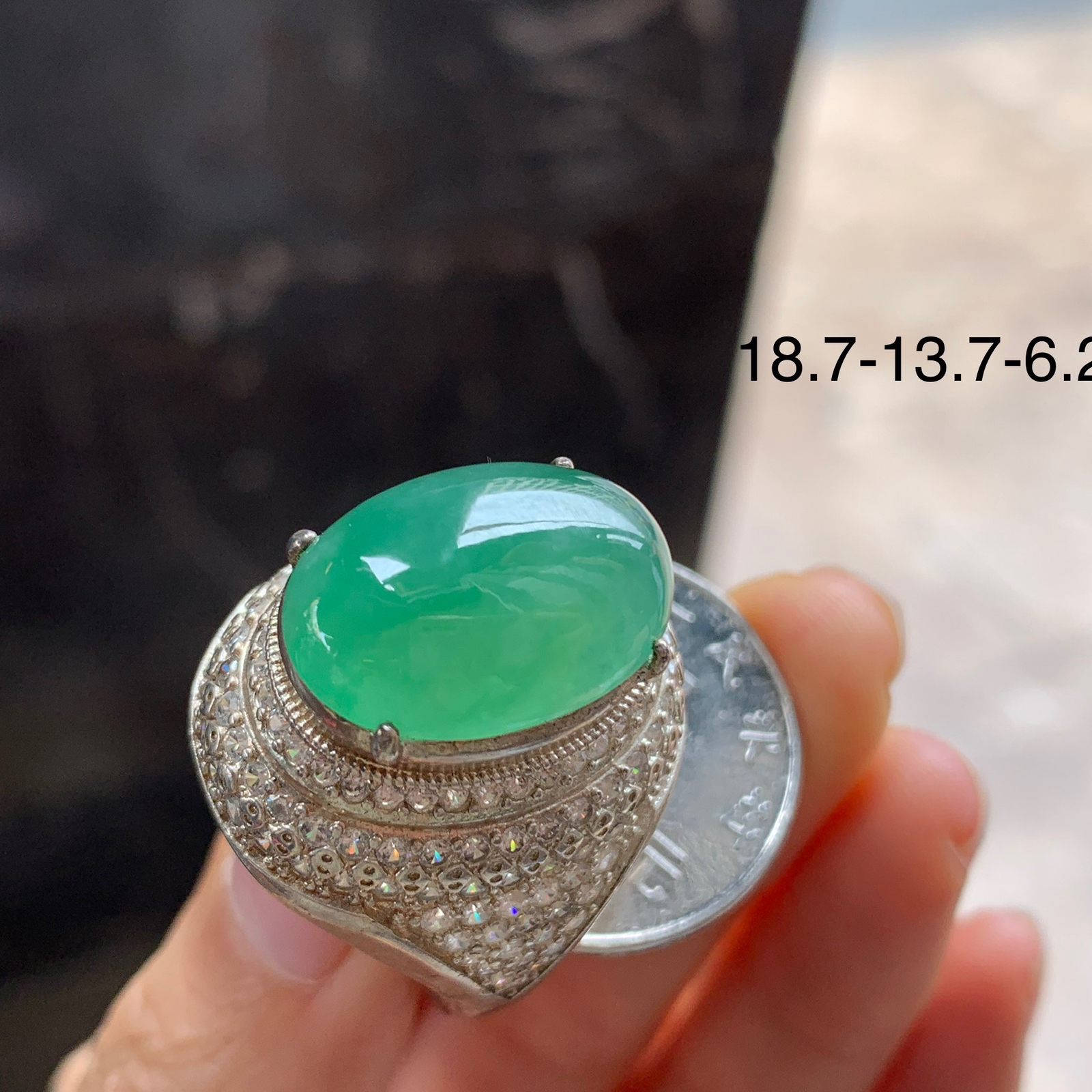 冰蓝花平安扣^_^飘花浓郁 冰透