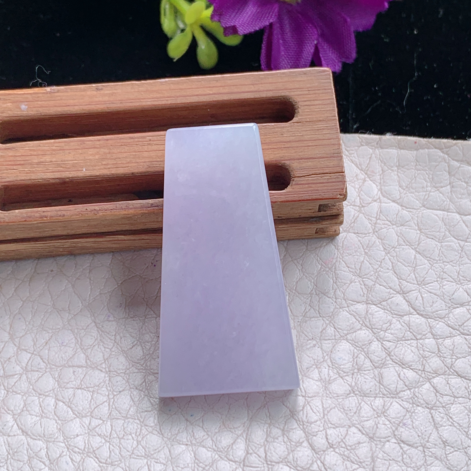 zz3实拍36.3*19.3*6缅甸翡翠淡粉紫平安无事牌吊坠 精美平安玉坠