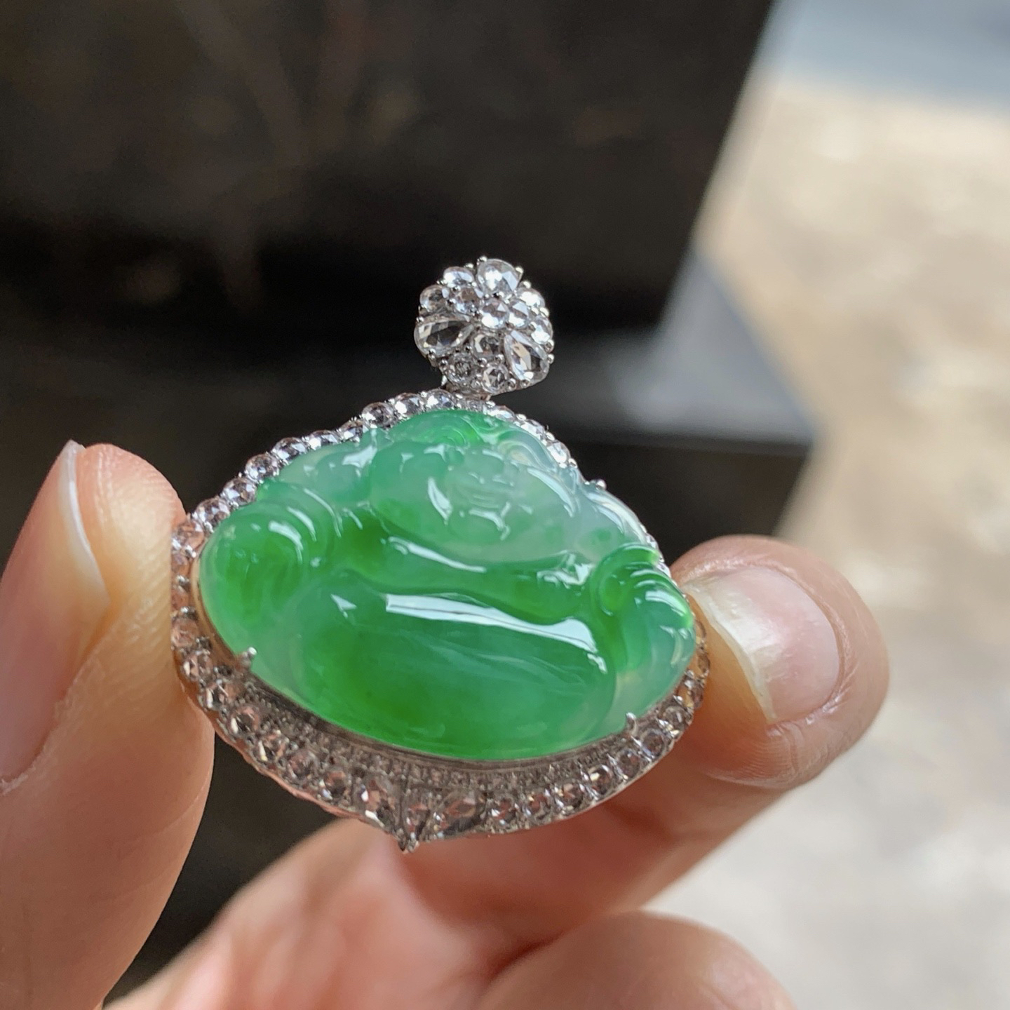 金钻镶嵌阳绿色佛公^_^