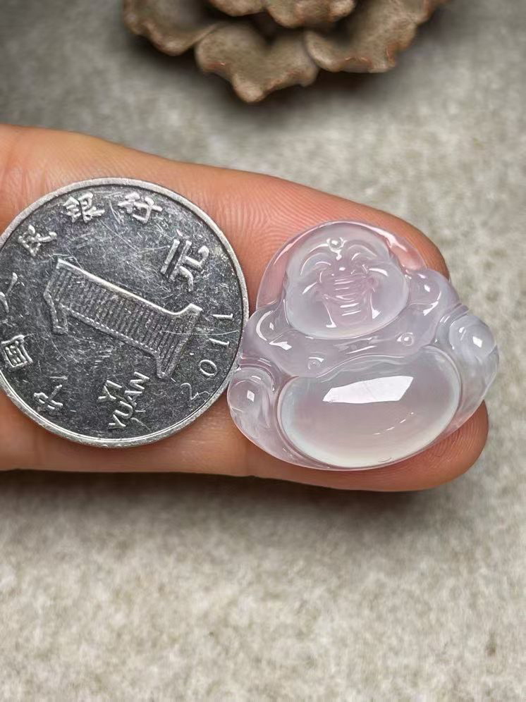 冰种【佛公】吊坠、种水好，玉质细腻 ，卖相好.