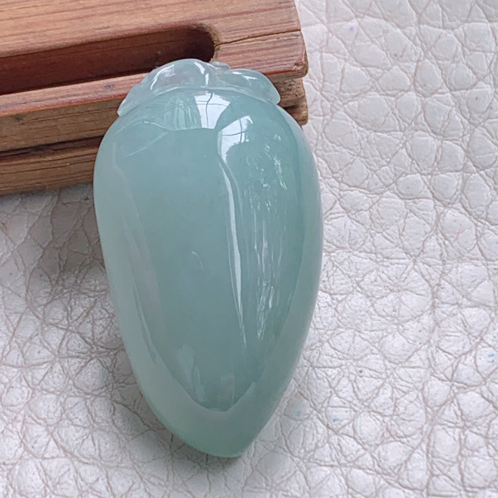 zz3实拍33*19.5*11缅甸翡翠冰透天空蓝大福瓜吊坠 平安福禄玉坠