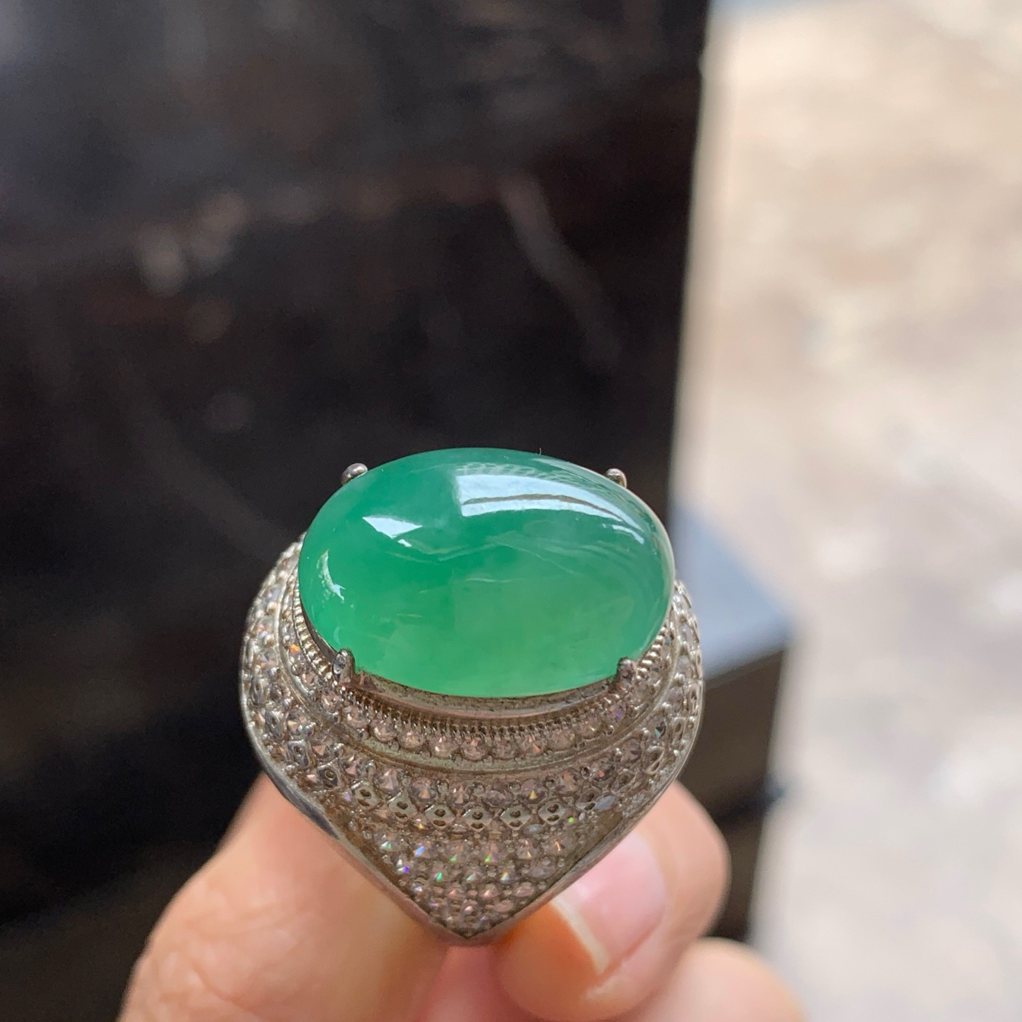 冰蓝花平安扣^_^飘花浓郁 冰透