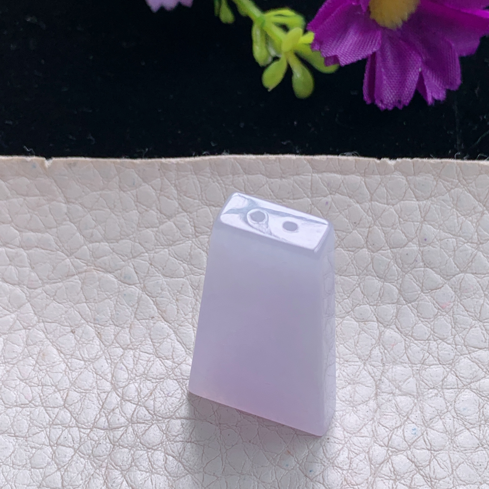 zz3实拍36.3*19.3*6缅甸翡翠淡粉紫平安无事牌吊坠 精美平安玉坠