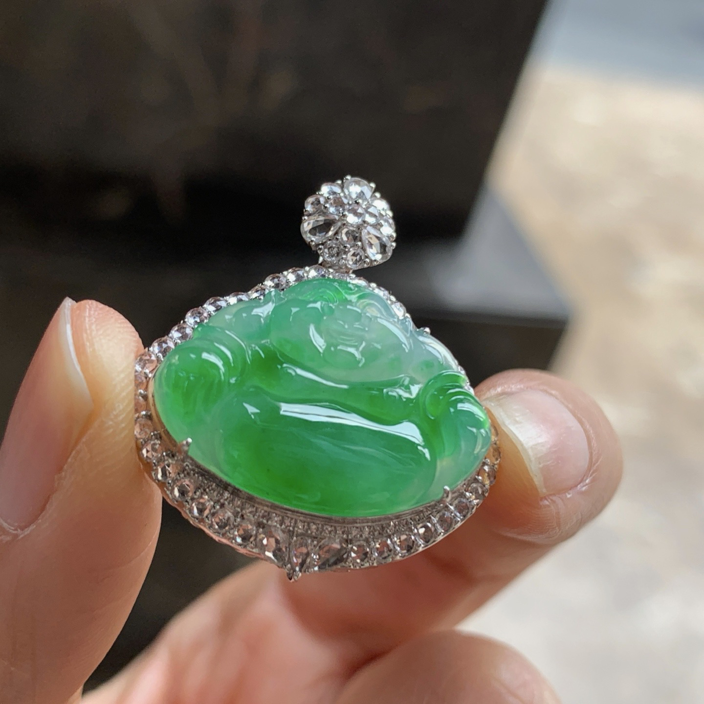 金钻镶嵌阳绿色佛公^_^