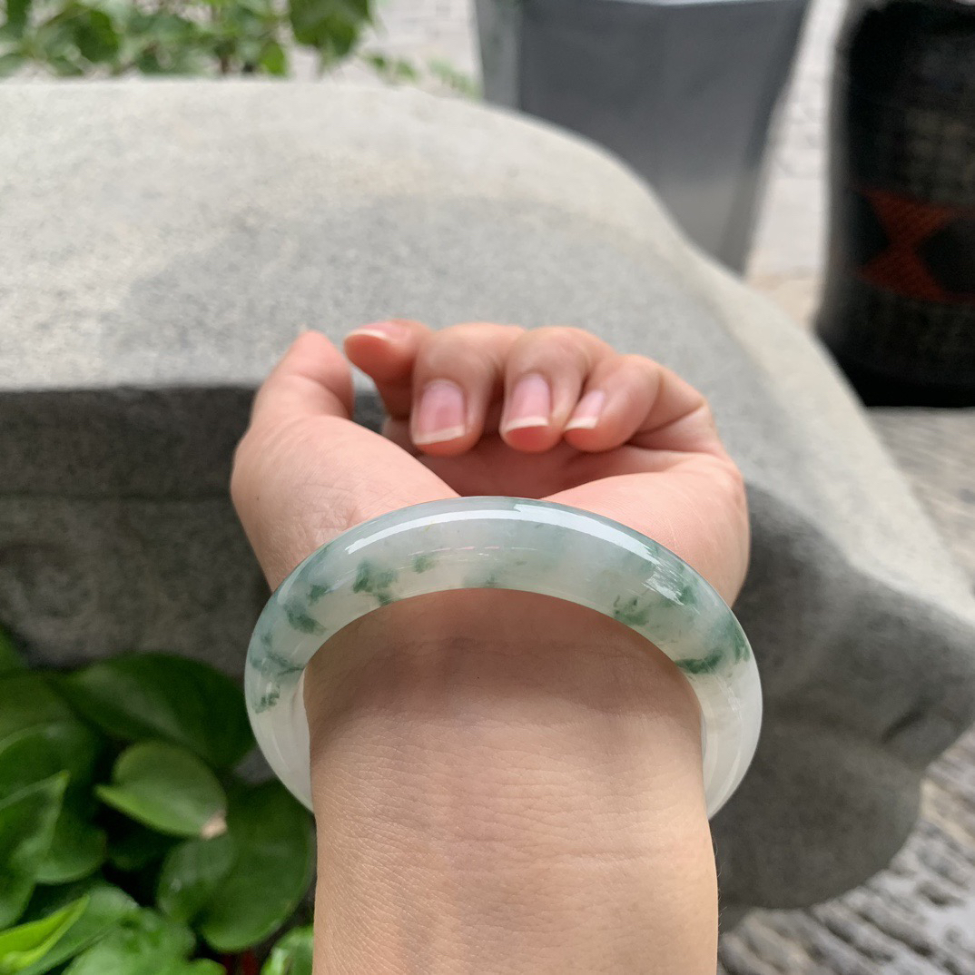 圈口 55.6-13.2-7.6【冰飘花正圈手镯】正圈58 56可戴