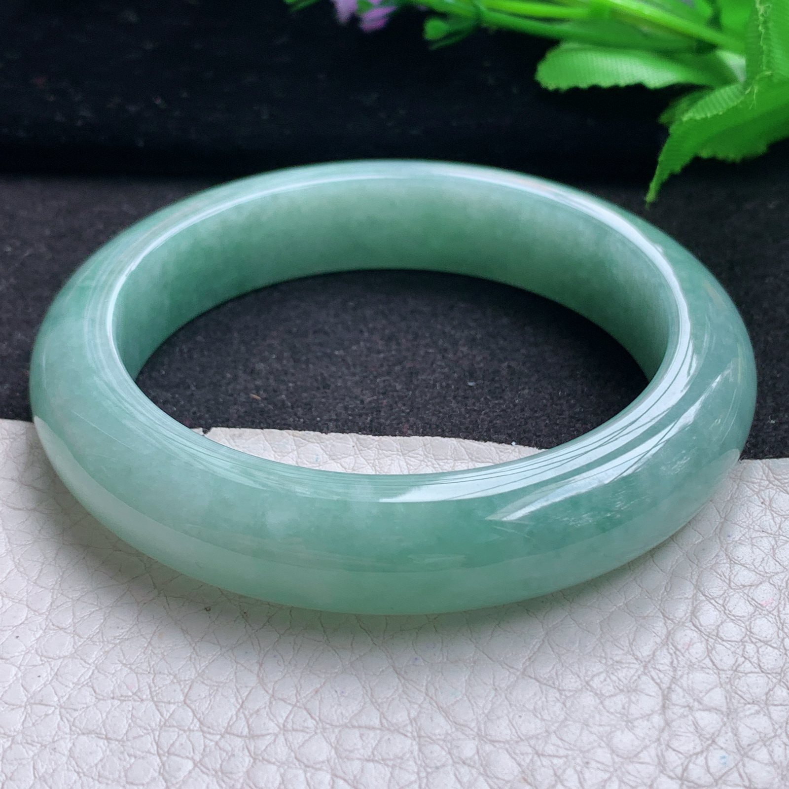 yh实拍58.5*13.3*9.6平安镯 缅甸翡翠A货玉手镯精美满绿厚装正圈玉手镯