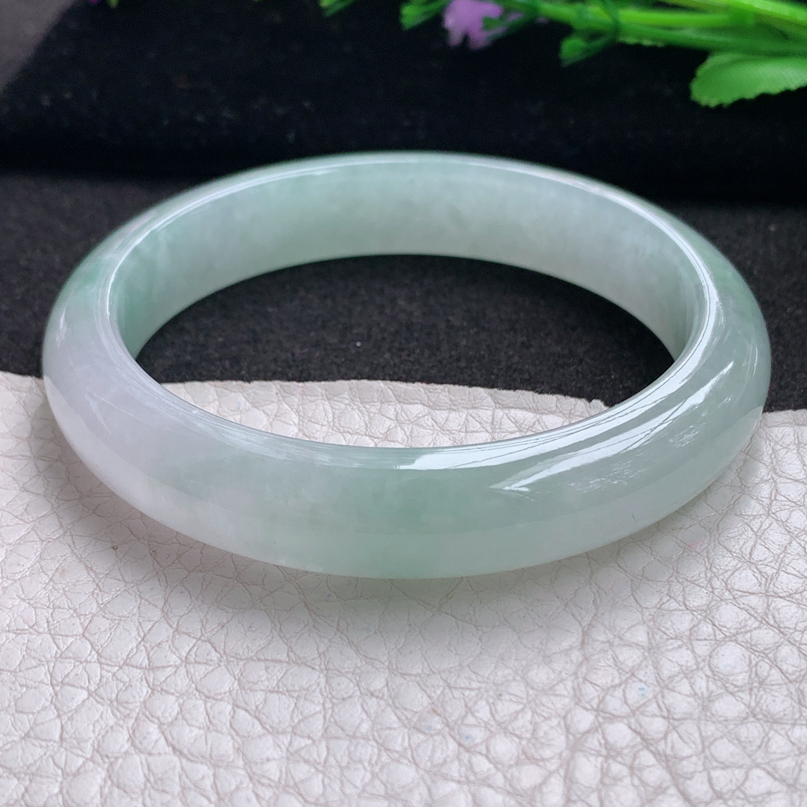 xx清新款57*11.8*8平安镯 缅甸翡翠A货玉手镯精美冰爽正圈玉手环