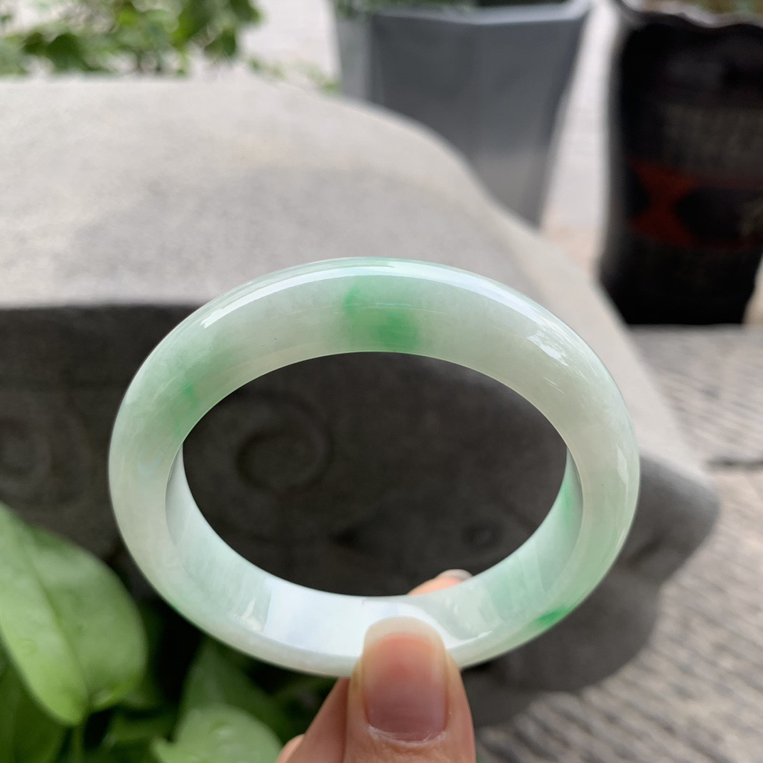 圈口 55.8-13-8.7【飘阳绿正圈手镯】正圈55 56可戴