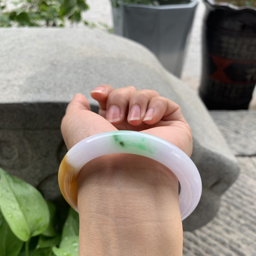 圈口 56.7-10.6【三彩圆条手镯】圆条56 57可戴