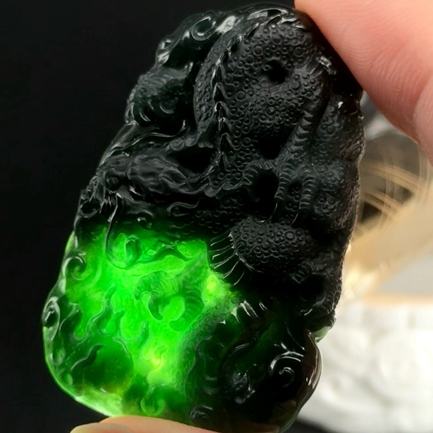 精品墨翠龙牌 尺寸49.2