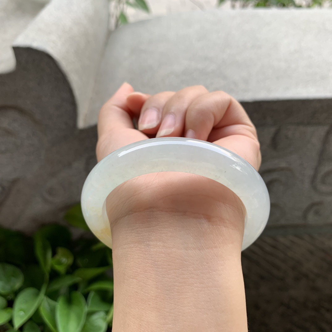 圈口55.5-11.7-9 【冰黄翡正圈手镯】正圈55 56可戴