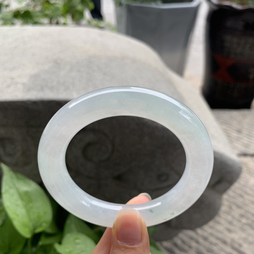 圈口 56.2-11.9【高冰飘花圆条手镯】圆条56 57可戴