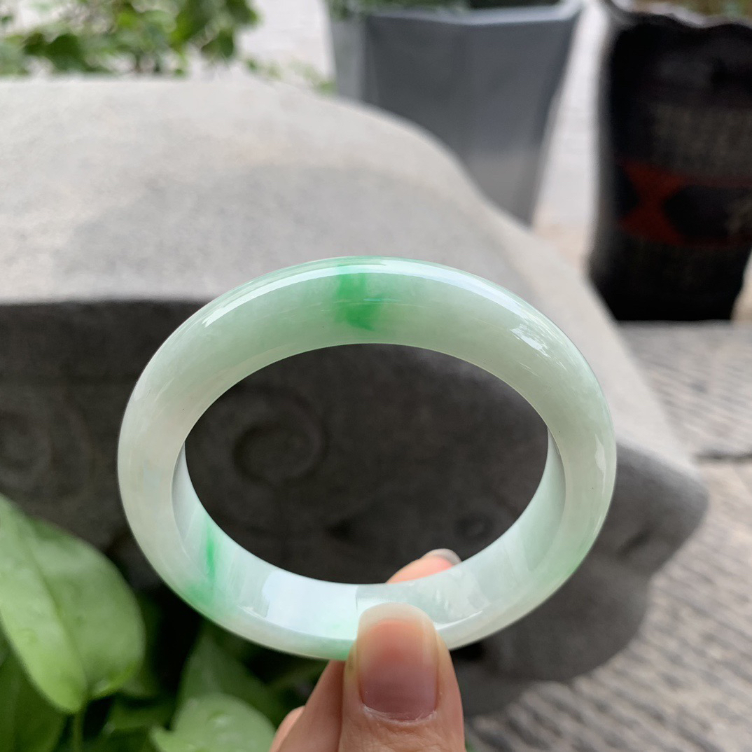 圈口 55.8-13-8.7【飘阳绿正圈手镯】正圈55 56可戴