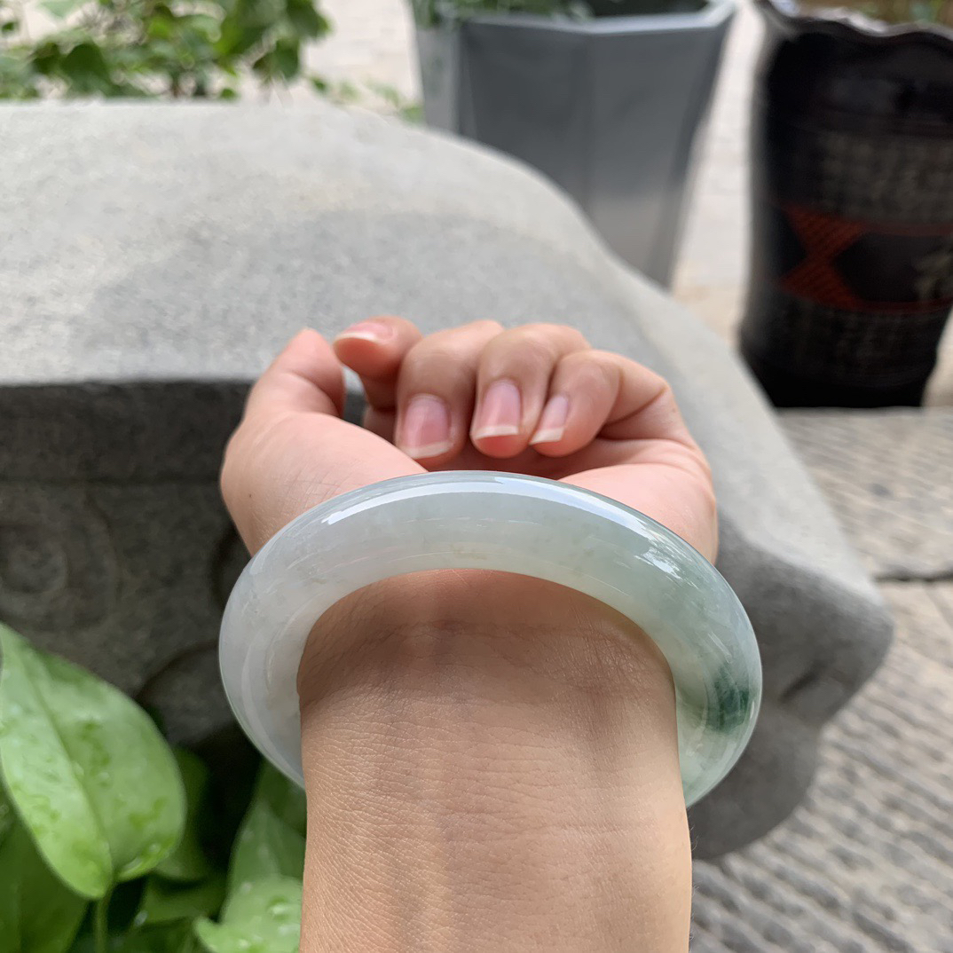 圈口 54.7-12.7【冰飘花圆条手镯】圆条54 55可戴