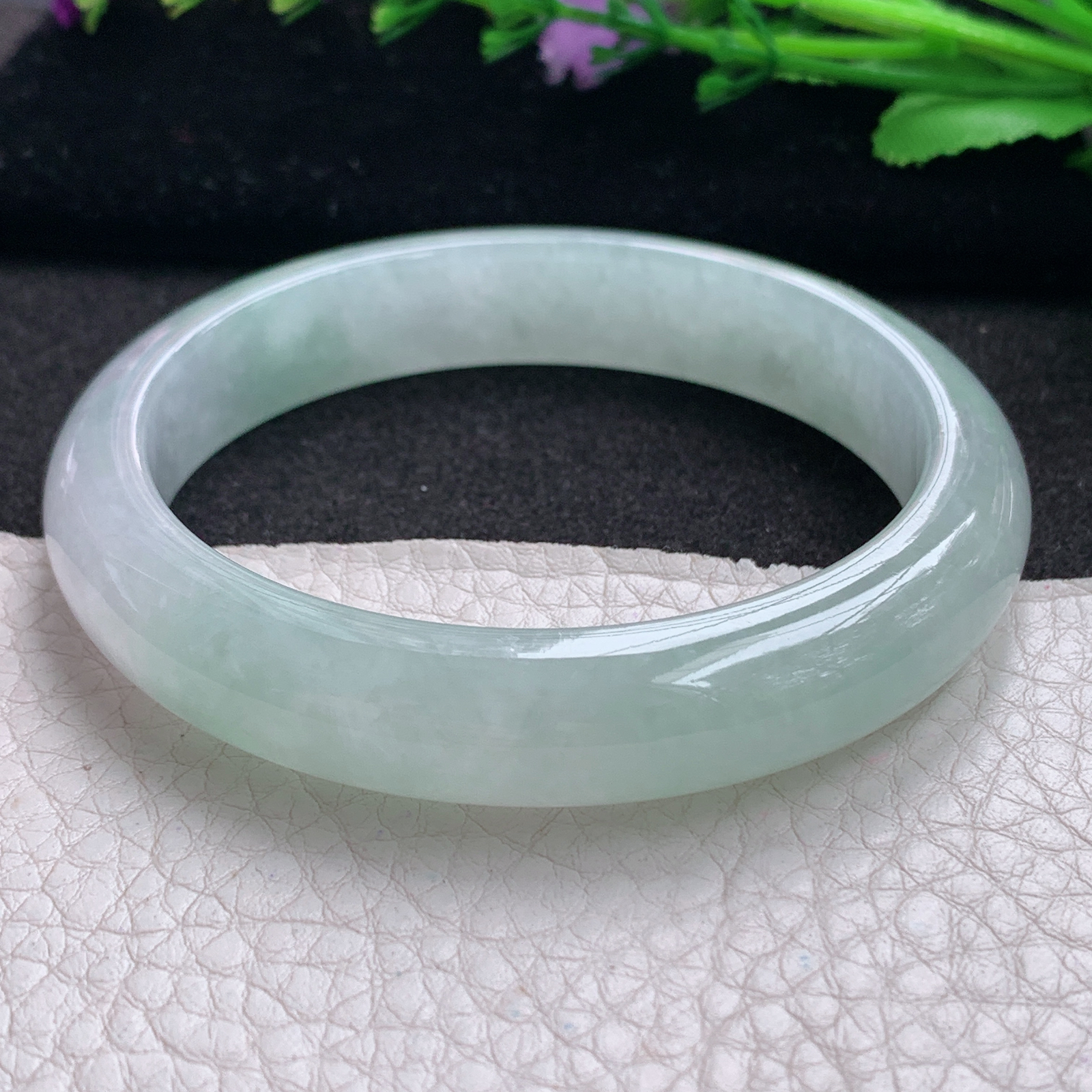 xx清新款57*11.8*8平安镯 缅甸翡翠A货玉手镯精美冰爽正圈玉手环