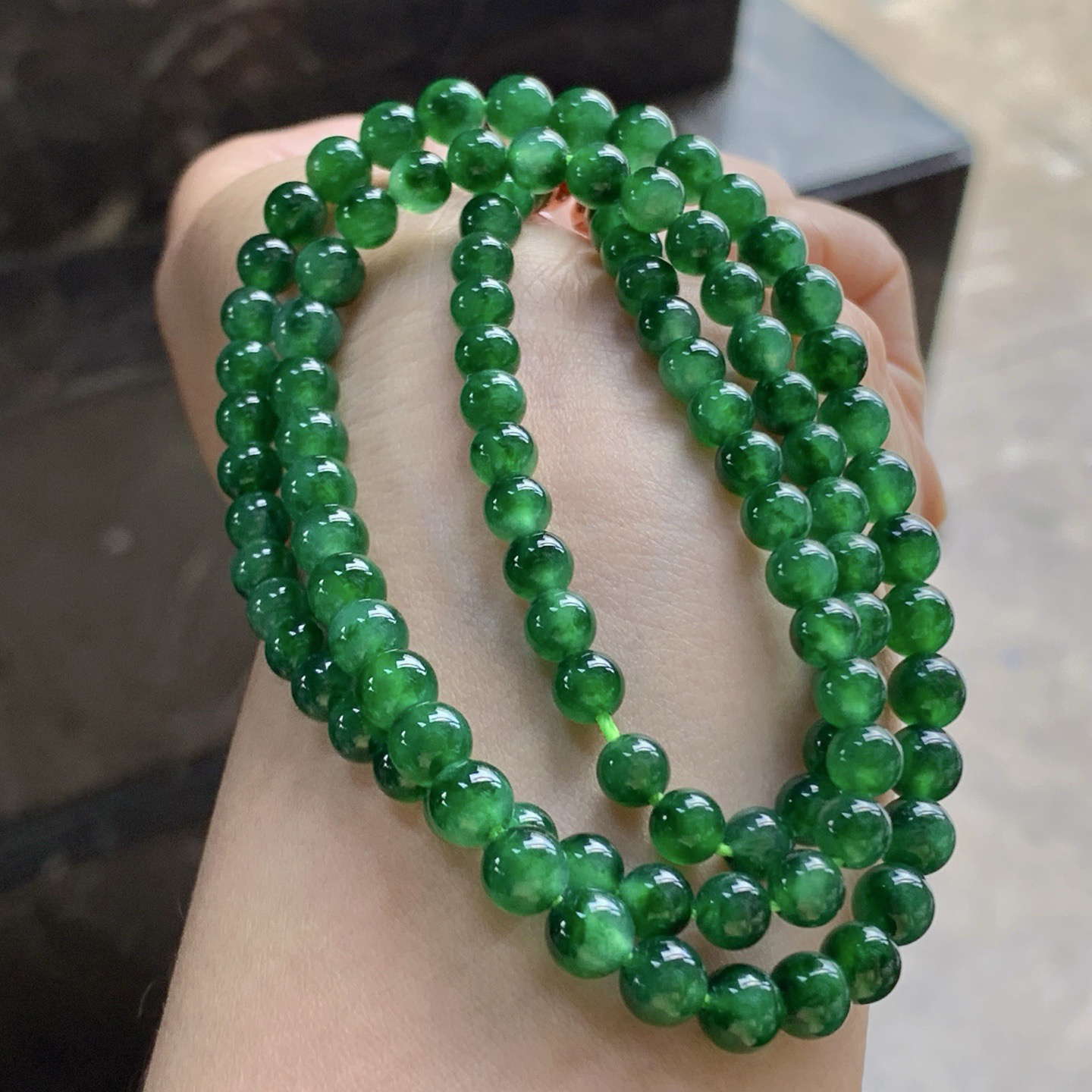 冰绿珠链^_^鲜艳 种色好