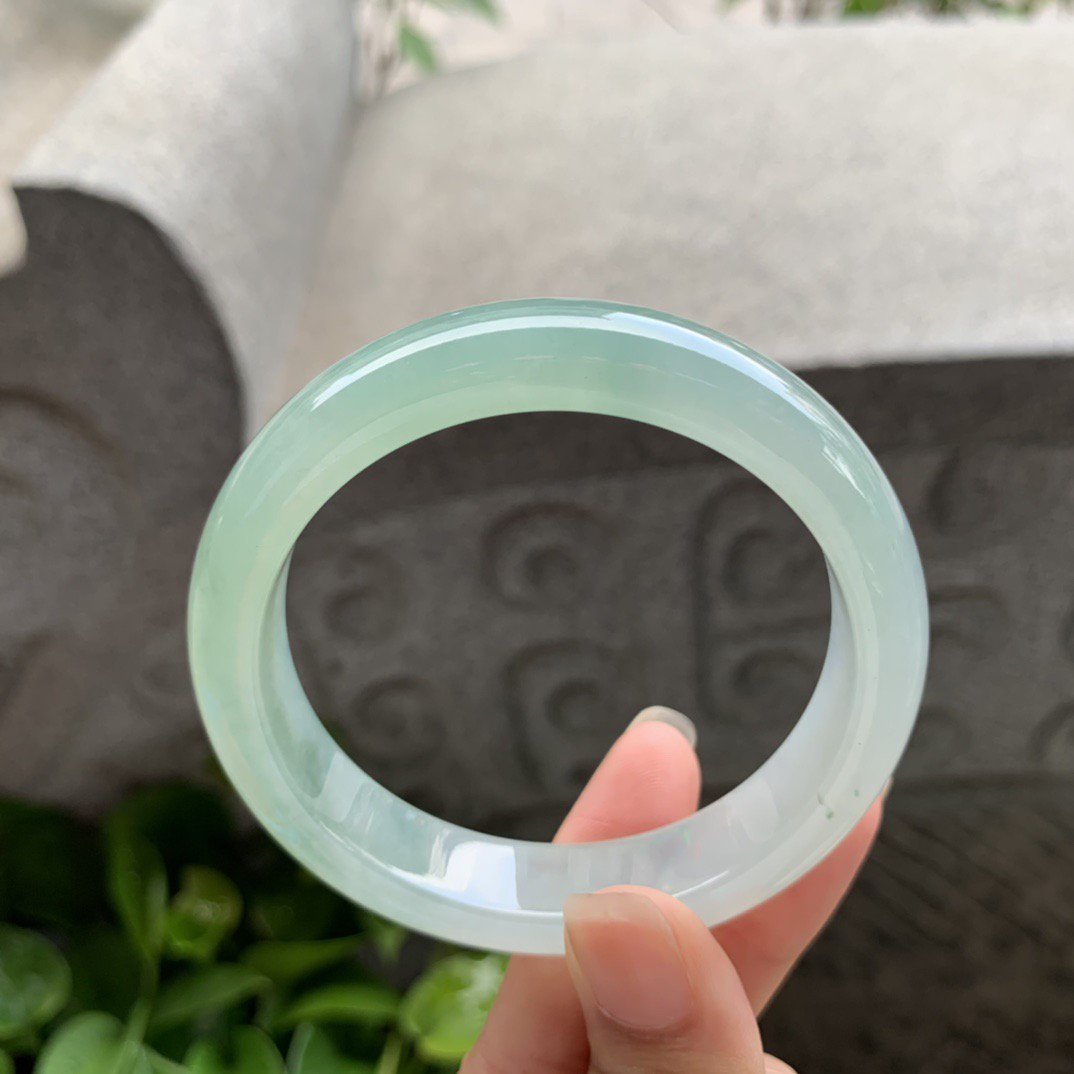 圈口55.8-12.5-7.9 【冰晴绿正圈手镯】正圈55 56可戴