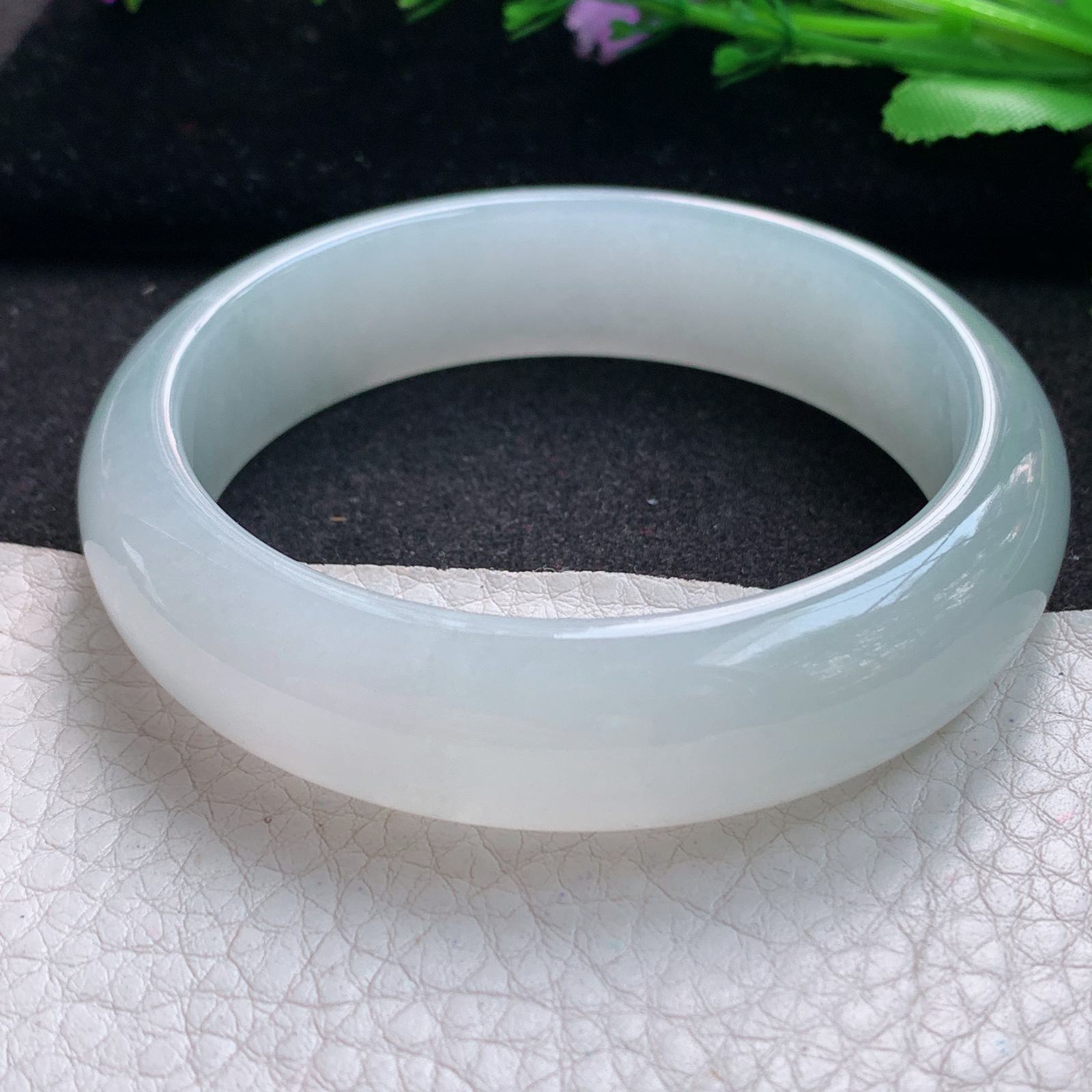 fl实拍58*15.8*8轮胎镯 缅甸翡翠A货玉手镯精美白月光正圈玉手镯