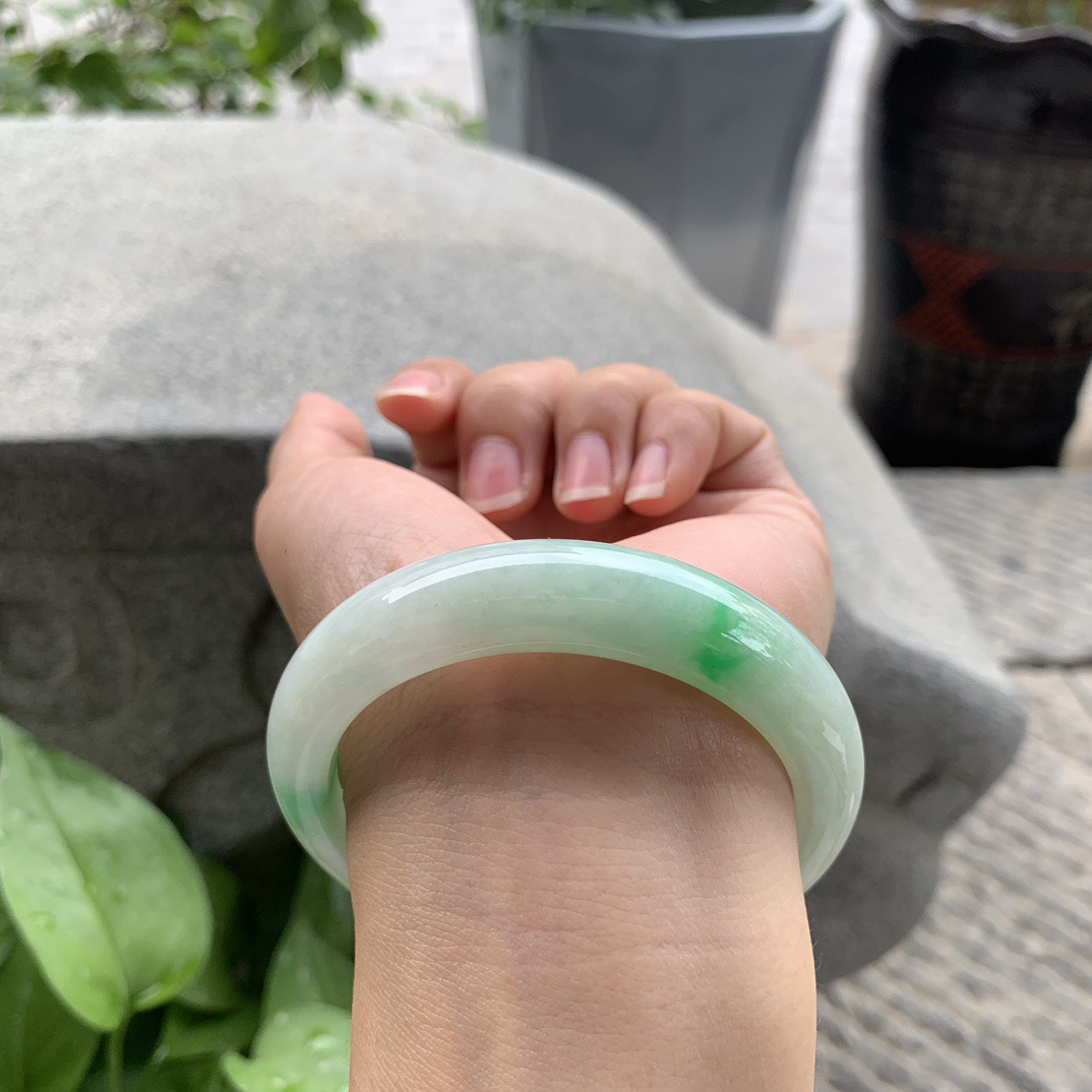 圈口 55.8-13-8.7【飘阳绿正圈手镯】正圈55 56可戴