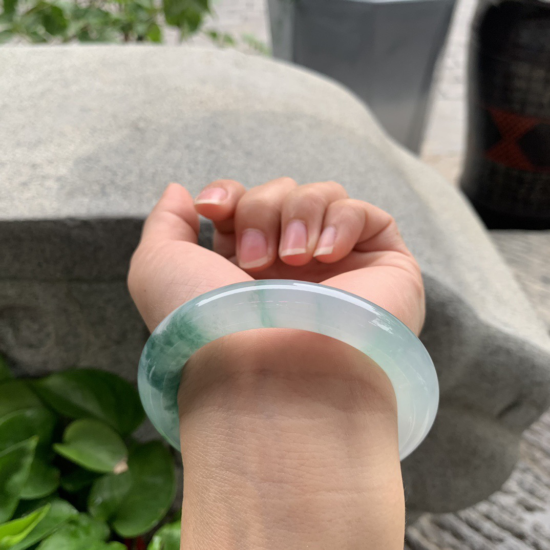 圈口54.3-10.4 【高种飘花圆条手镯】圆条54 55可戴