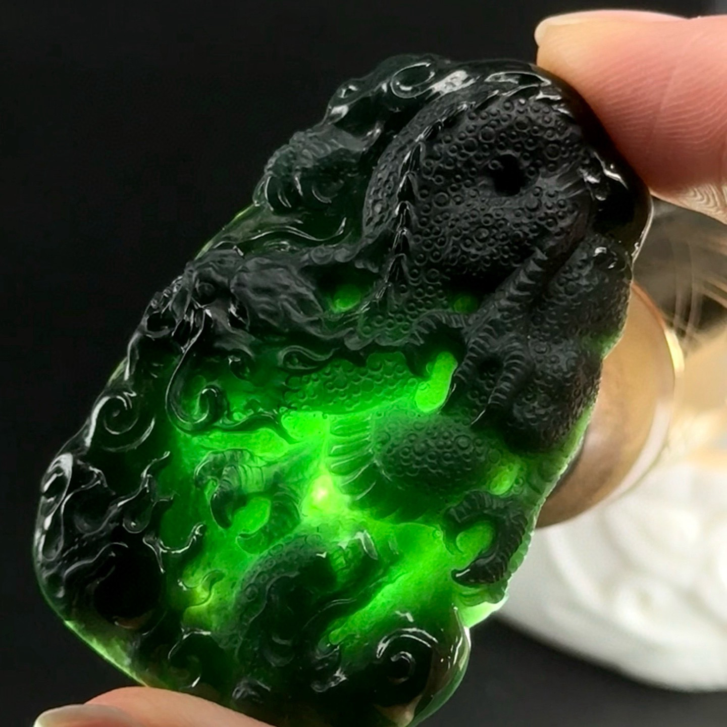 精品墨翠龙牌 尺寸49.2