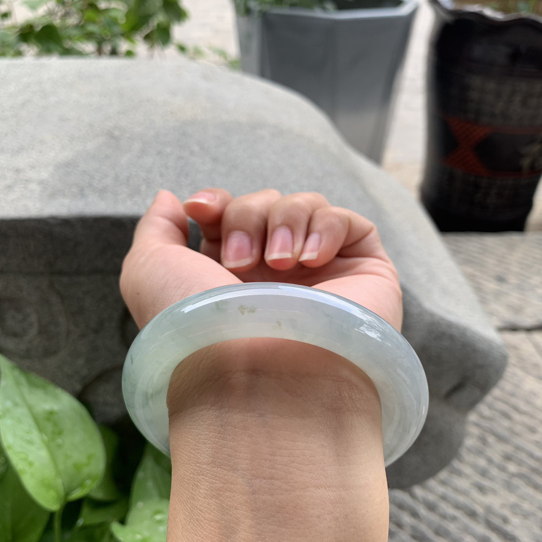 圈口 54.7-12.7【冰飘花圆条手镯】圆条54 55可戴