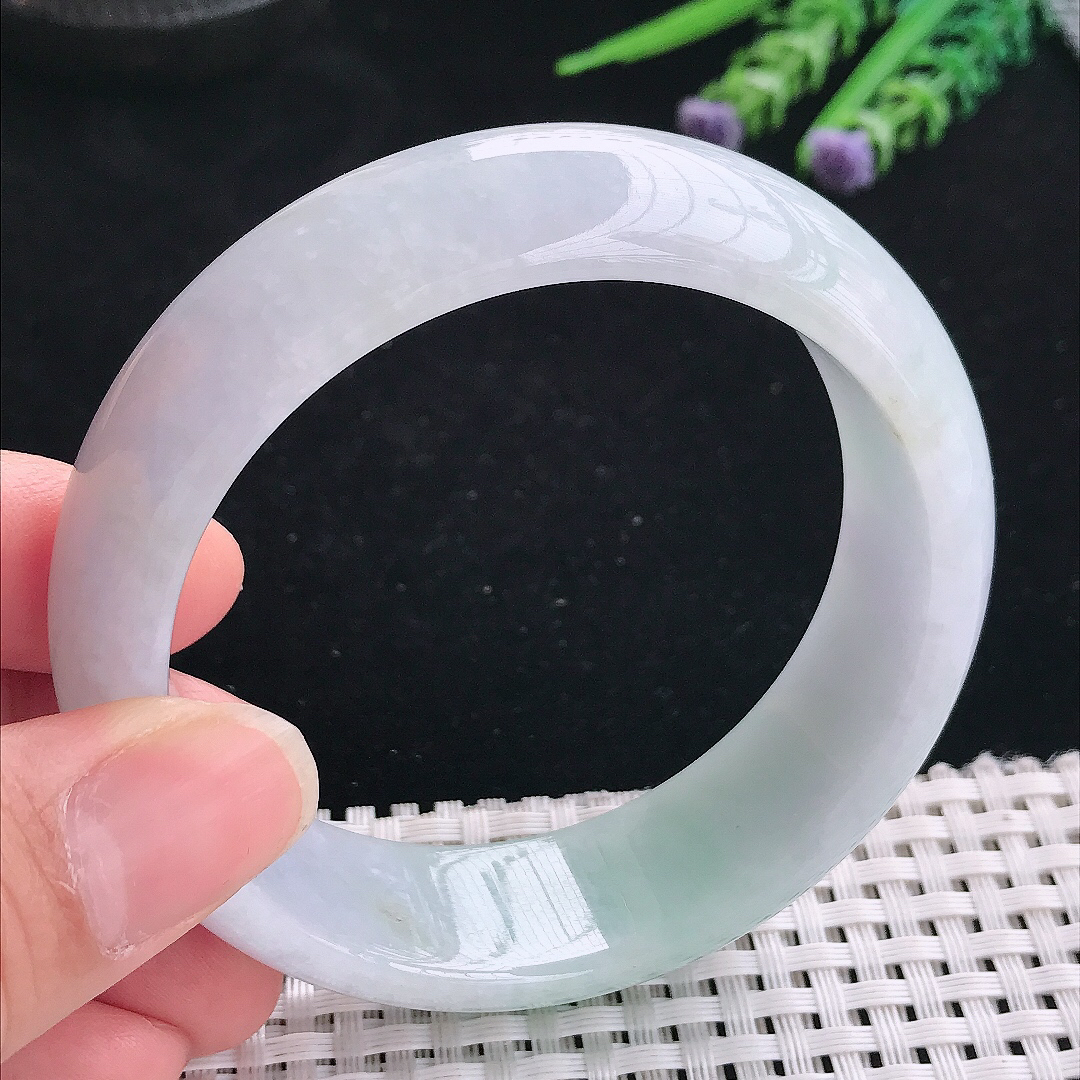 实拍天然翡翠58/18.3/8.4轮胎镯老坑精美温润宽边手镯玉镯手环