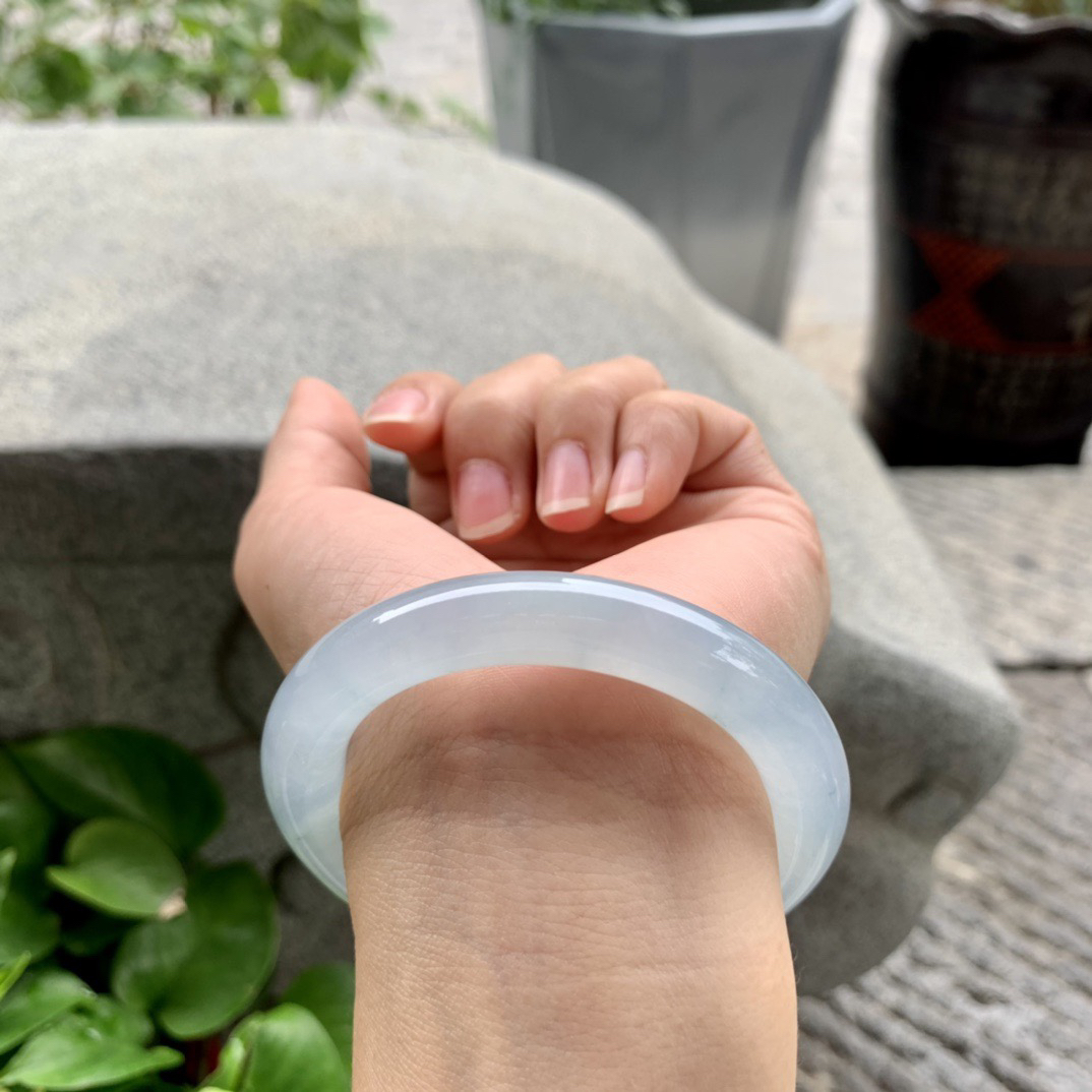 小圈口52.7-10.1 【高冰种圆条手镯】圆条52 53可戴