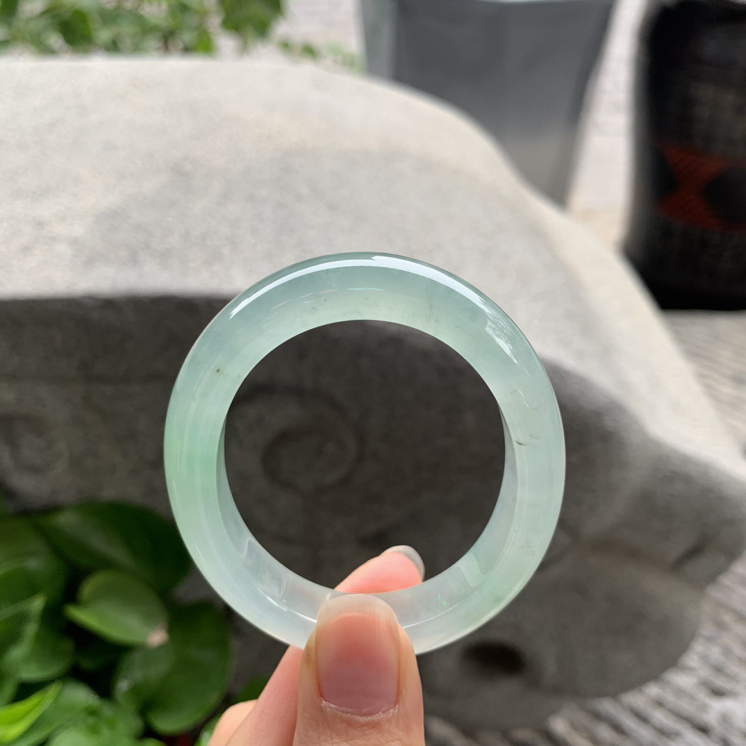 小圈口 50.8-43-10.9-7.8【高冰晴绿贵妃手镯】贵妃50 51可戴