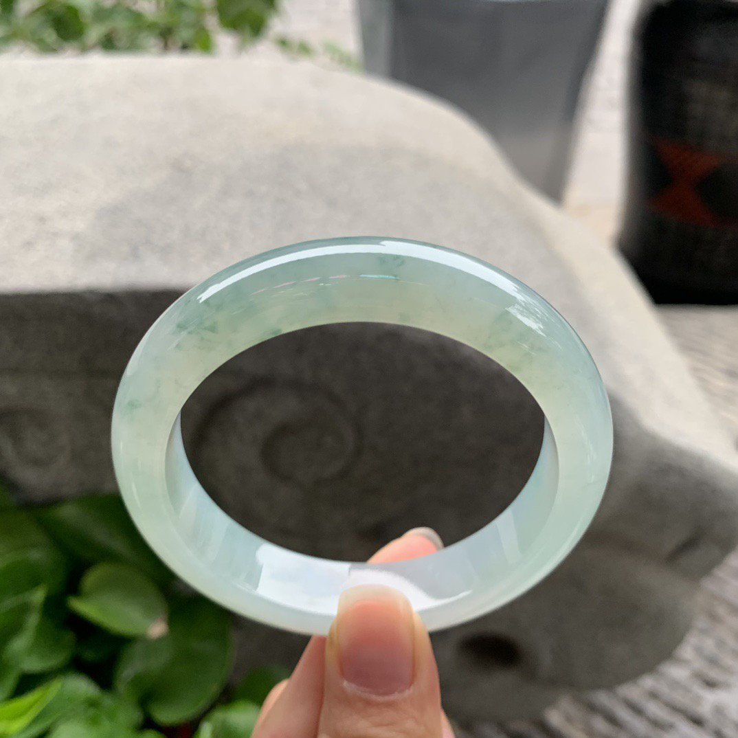 圈口 57.6-12.7-8.9【冰晴飘花正圈手镯】正圈57 58可戴