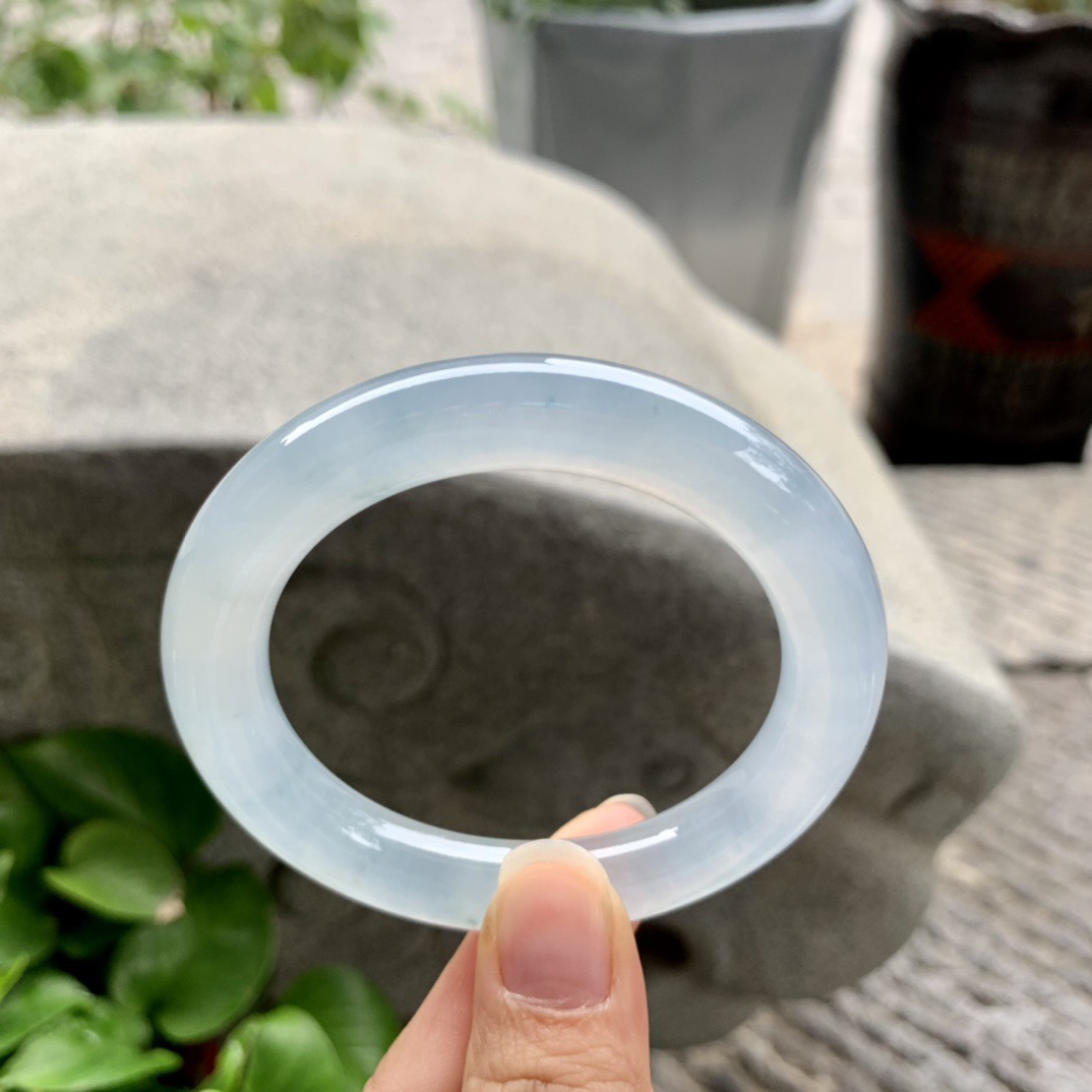 小圈口52.7-10.1 【高冰种圆条手镯】圆条52 53可戴